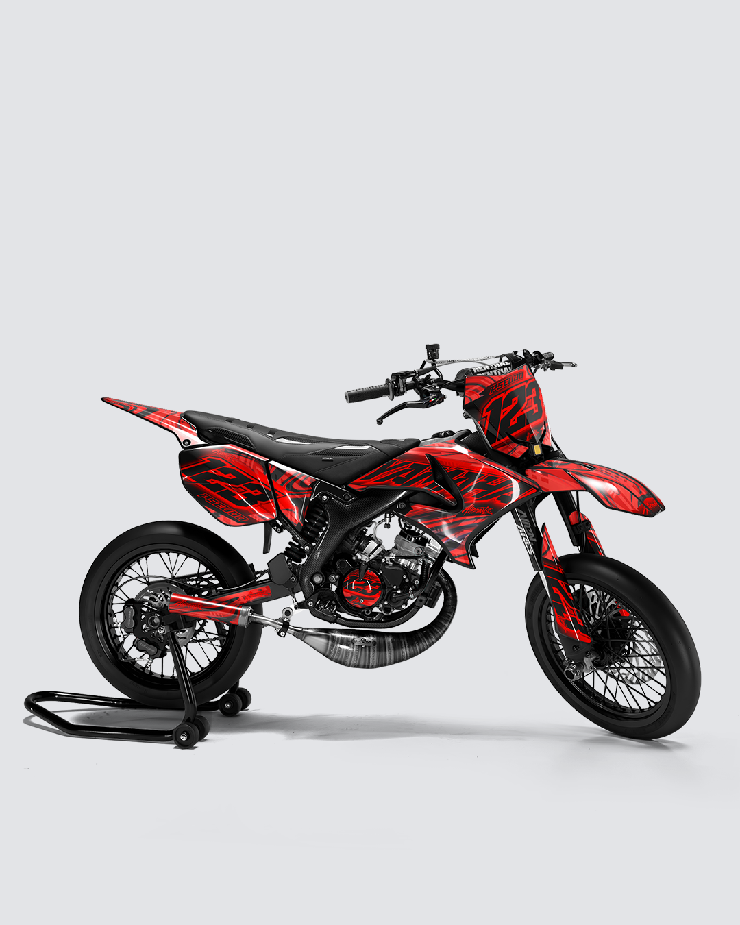VORTEX - Kit deco YAMAHA DT 50cc - Rouge — vue de côté
