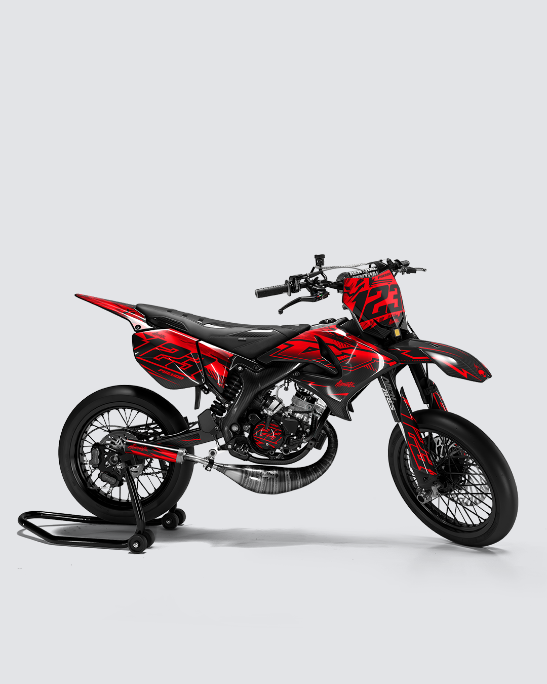 REAPER - Kit deco YAMAHA DT 50cc - Rouge — vue de côté