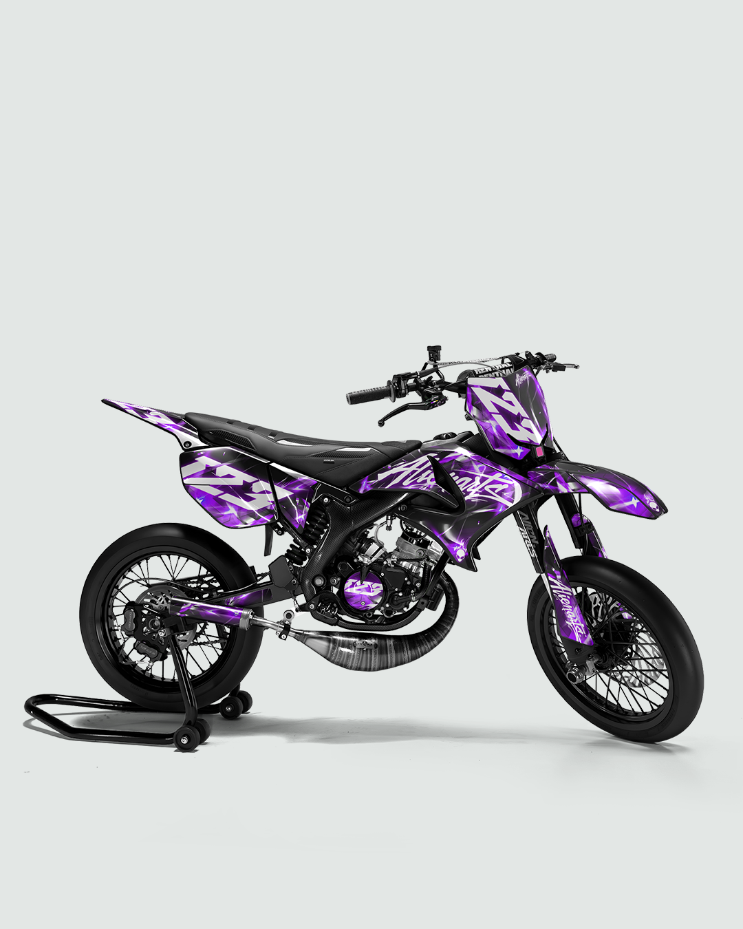 PLASMA - Kit deco YAMAHA DT 50cc - Violet — vue de côté