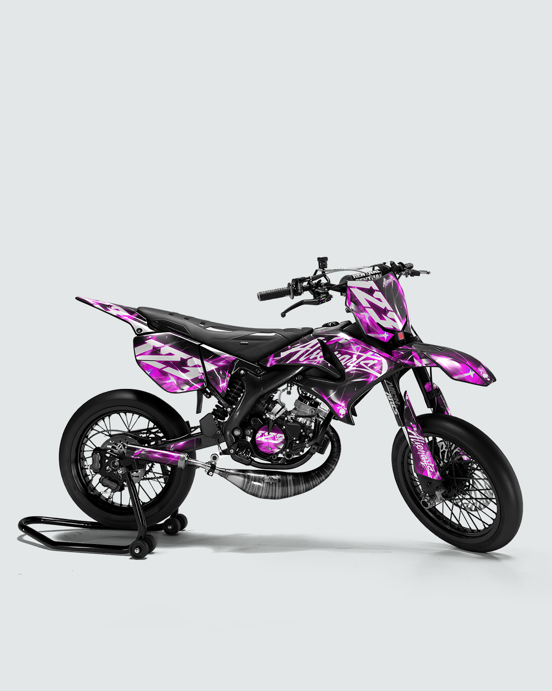 PLASMA - Kit deco YAMAHA DT 50cc - Rose — vue de côté