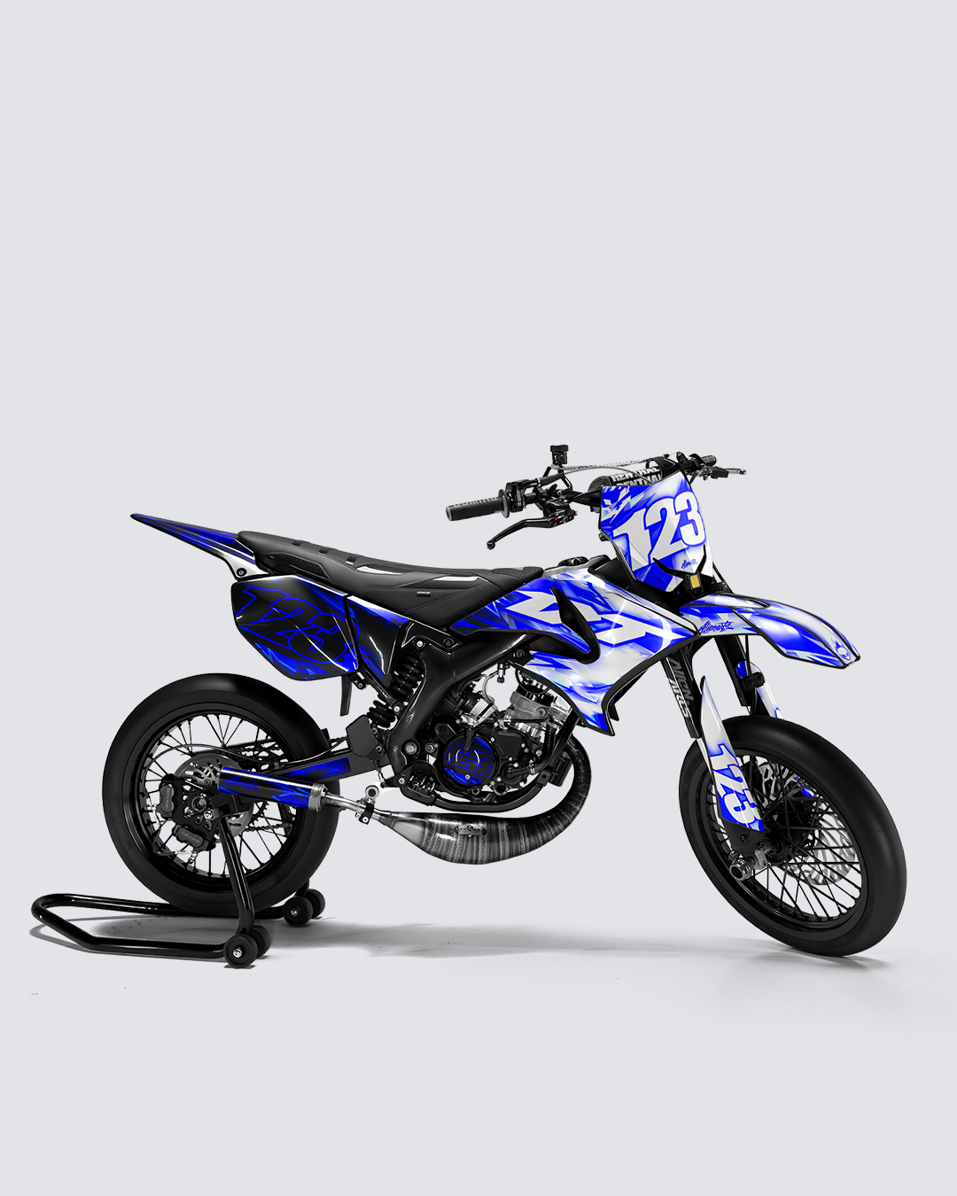 RUSH - Kit deco YAMAHA DT 50cc - Bleu — vue de côté