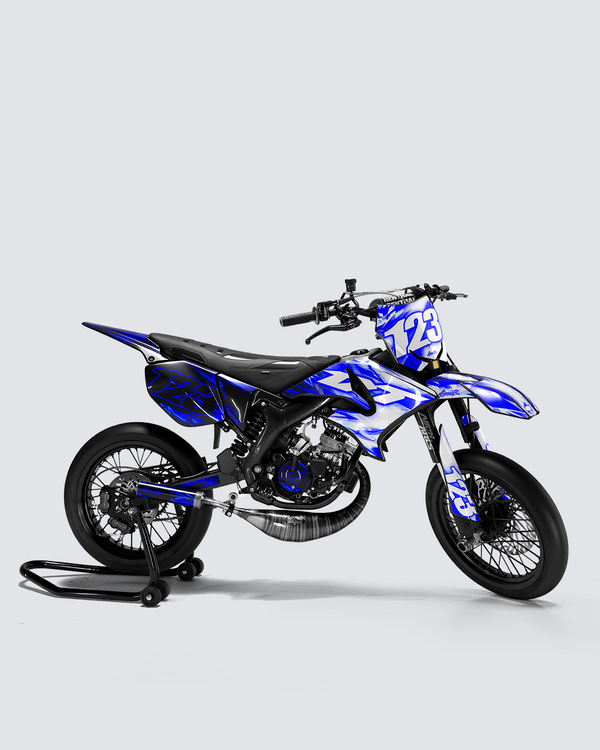 RUSH - Kit deco YAMAHA DT 50cc - Bleu — vue de côté