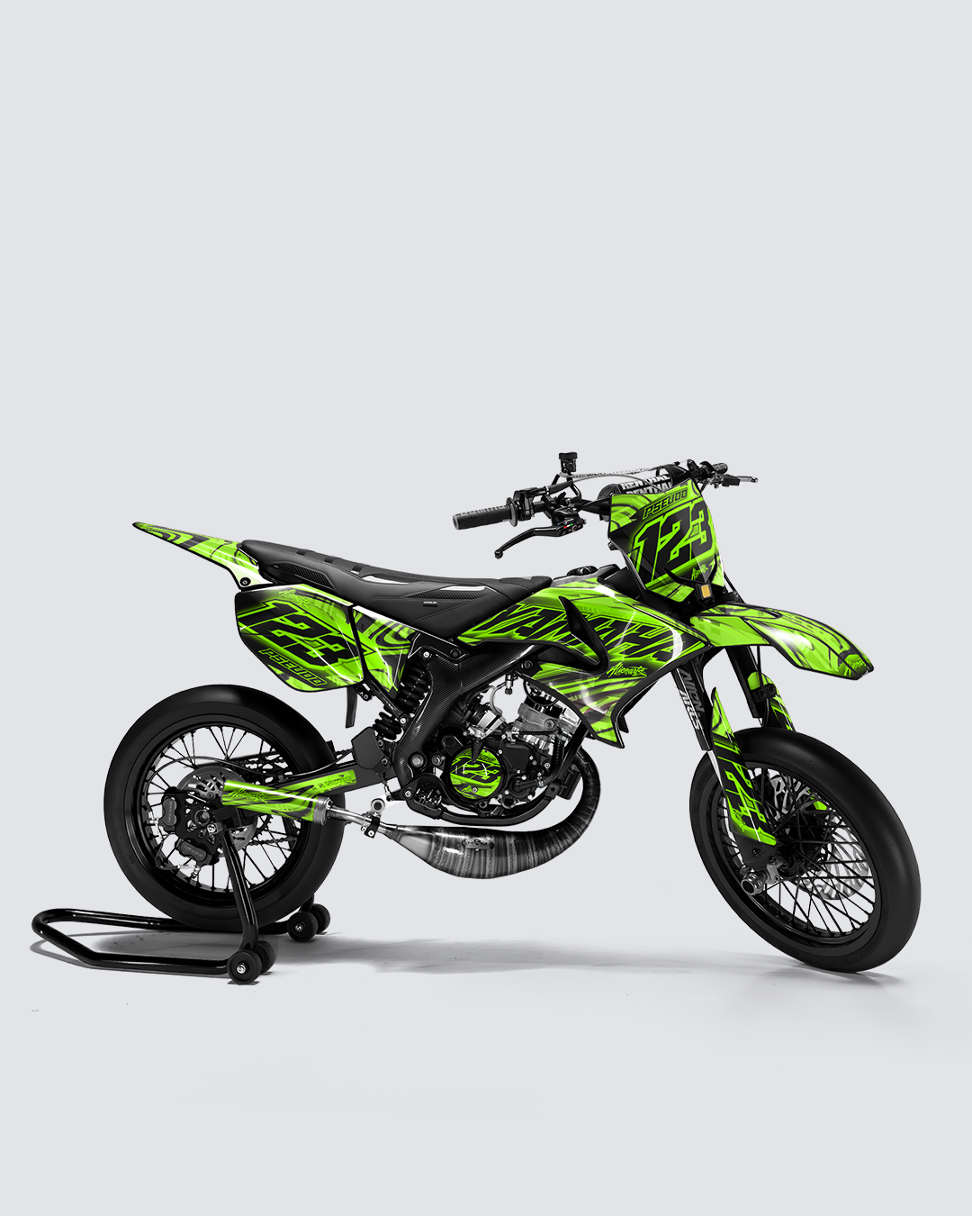 VORTEX - Kit deco YAMAHA DT 50cc - Vert — vue de côté