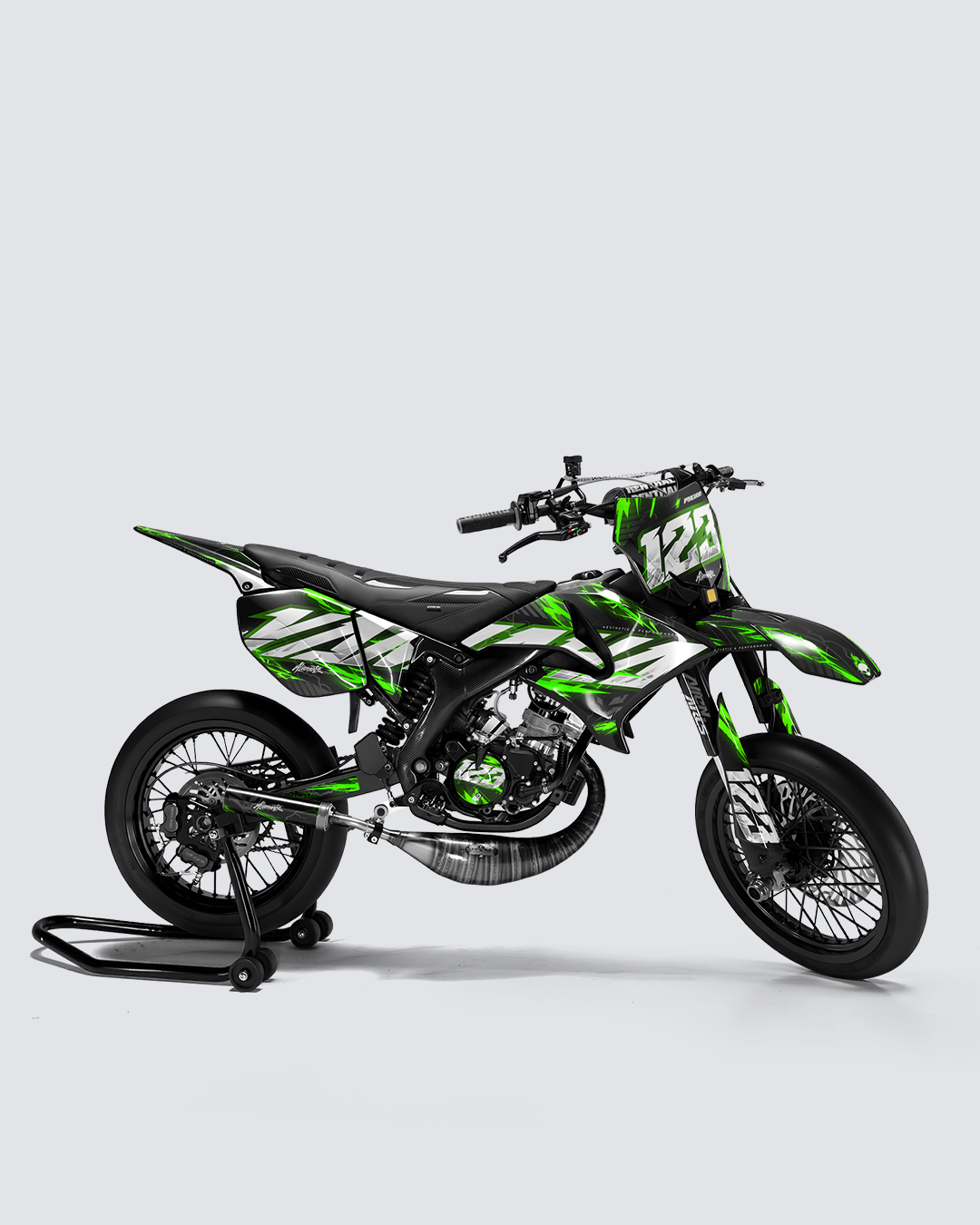 STORMX - Kit deco YAMAHA DT 50cc - Vert — vue de côté