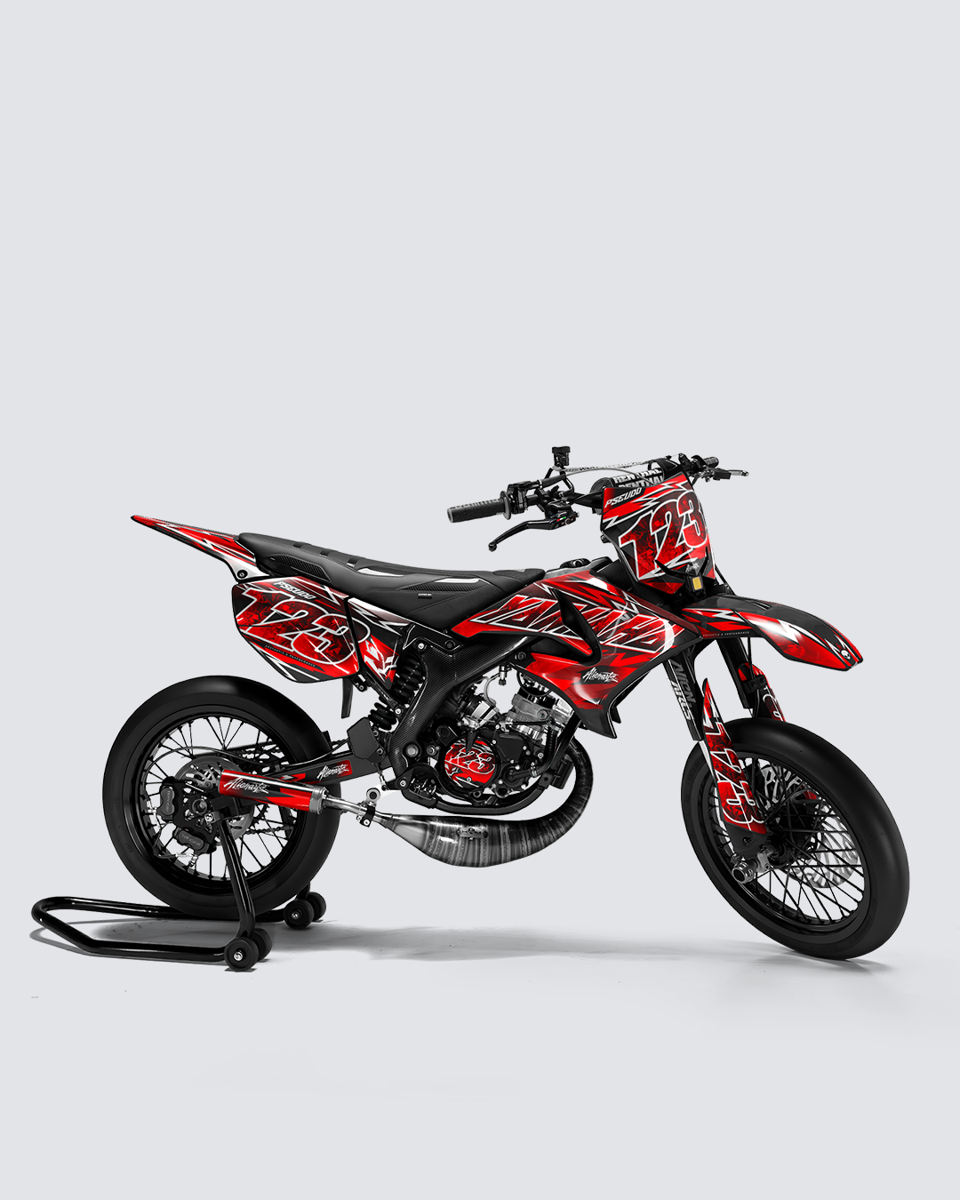 RAMPAGE - Kit deco YAMAHA DT 50cc - Rouge — vue de côté