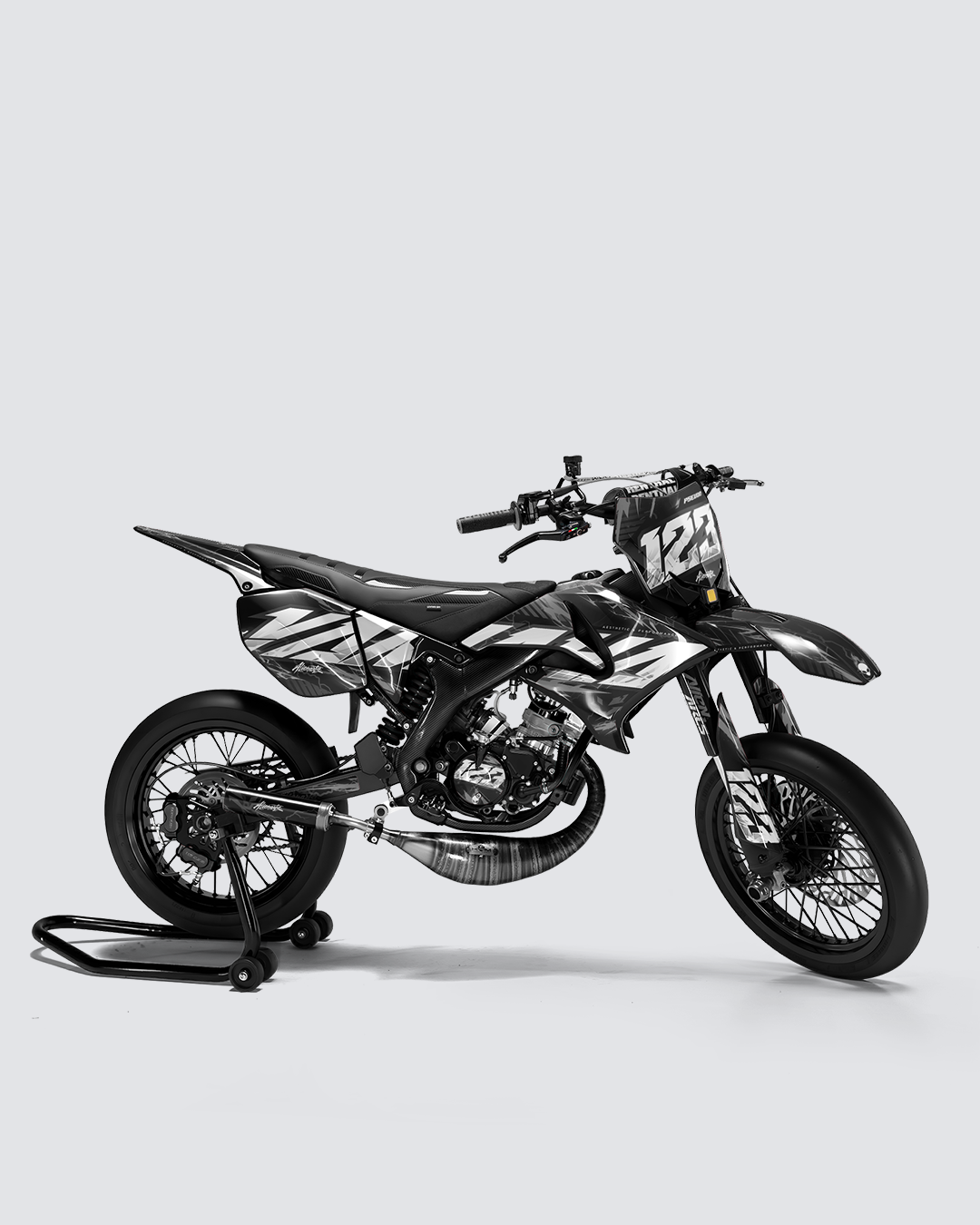 STORMX - Kit deco YAMAHA DT 50cc - Blanc — vue de côté
