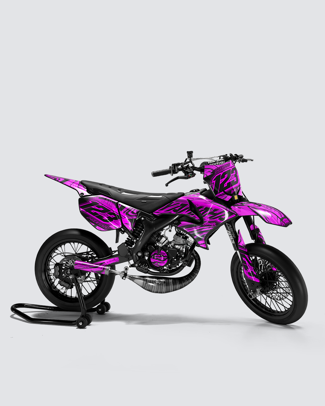 VORTEX - Kit deco YAMAHA DT 50cc - Rose — vue de côté