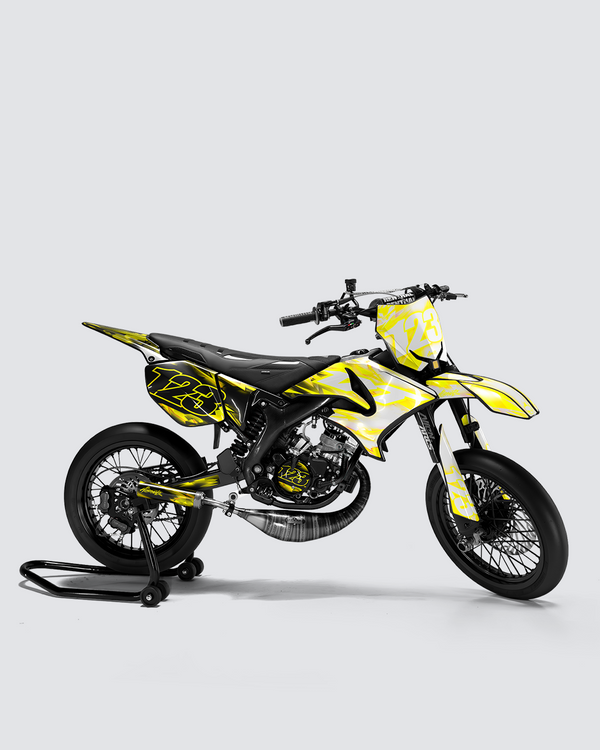 RUSH - Kit deco YAMAHA DT 50cc - Jaune — vue de côté