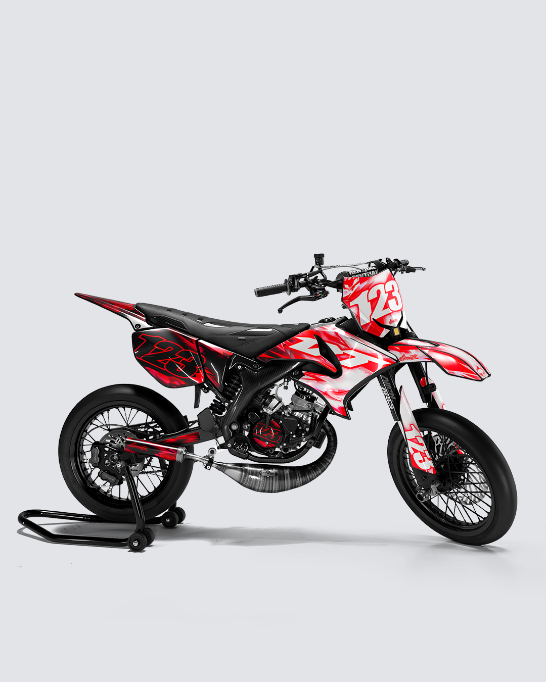 RUSH - Kit deco YAMAHA DT 50cc - Rouge — vue de côté
