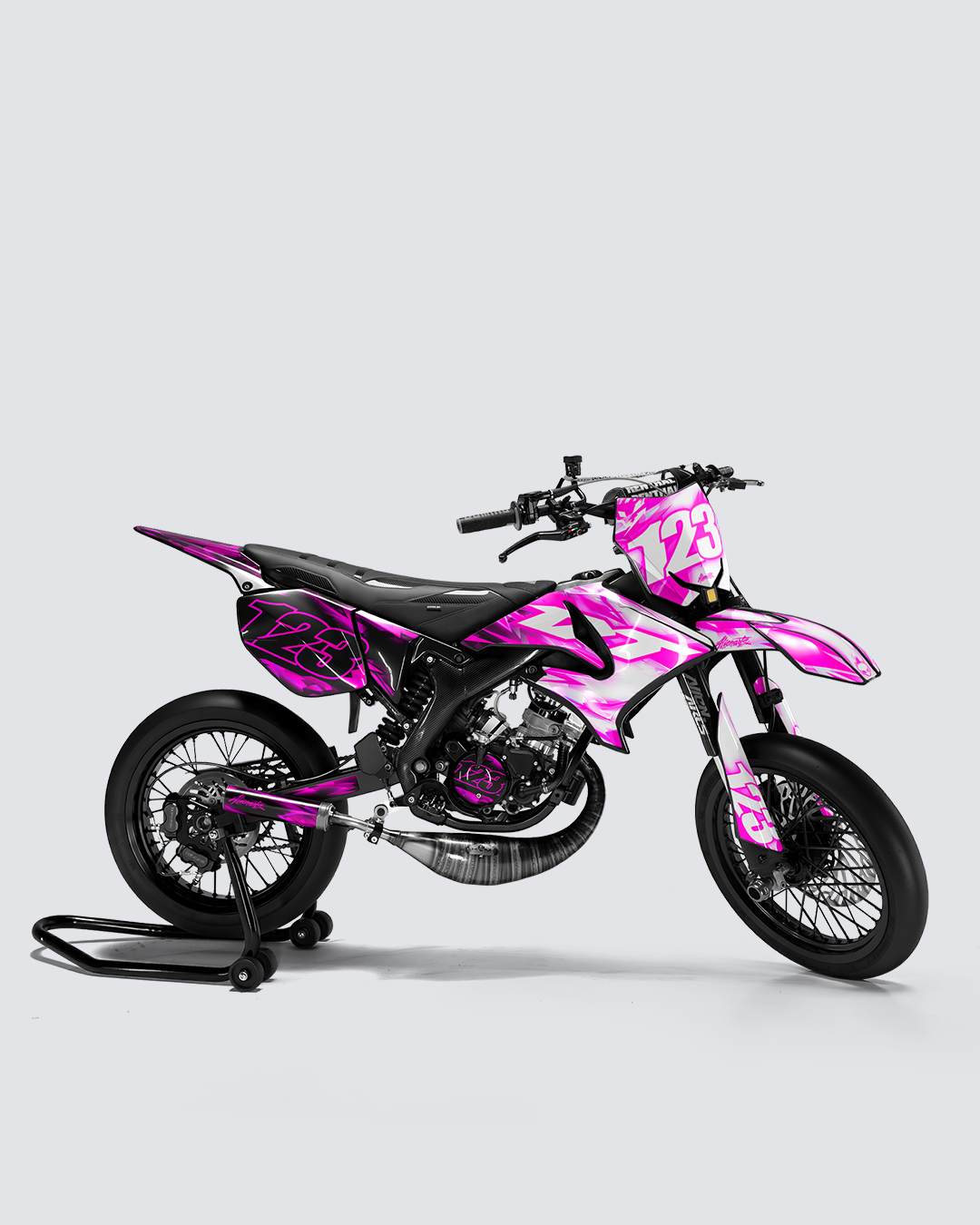RUSH - Kit deco YAMAHA DT 50cc - Rose — vue de côté