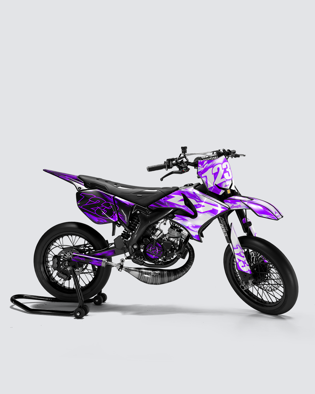 RUSH - Kit deco YAMAHA DT 50cc - Violet — vue de côté