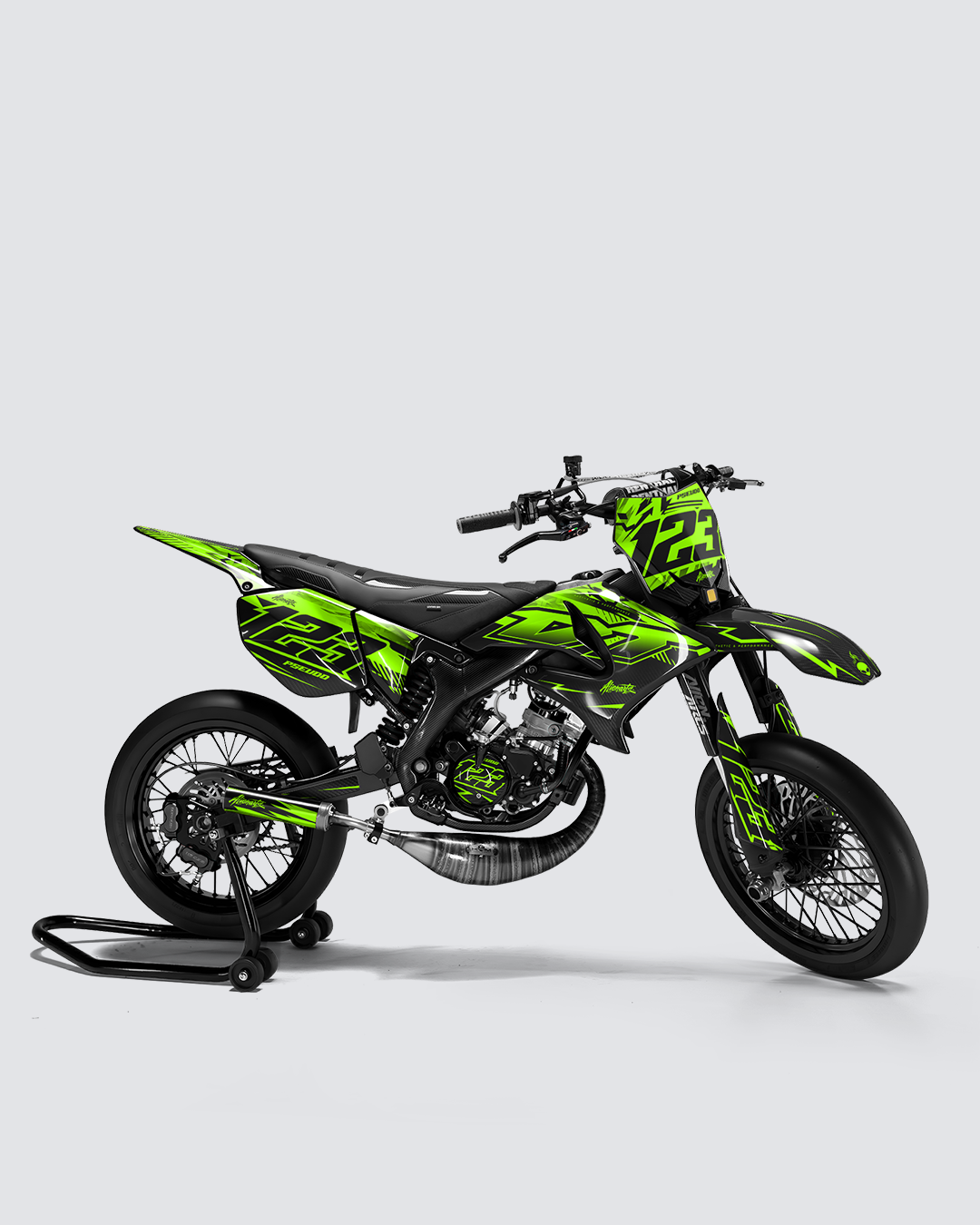 REAPER - Kit deco YAMAHA DT 50cc - Vert — vue de côté