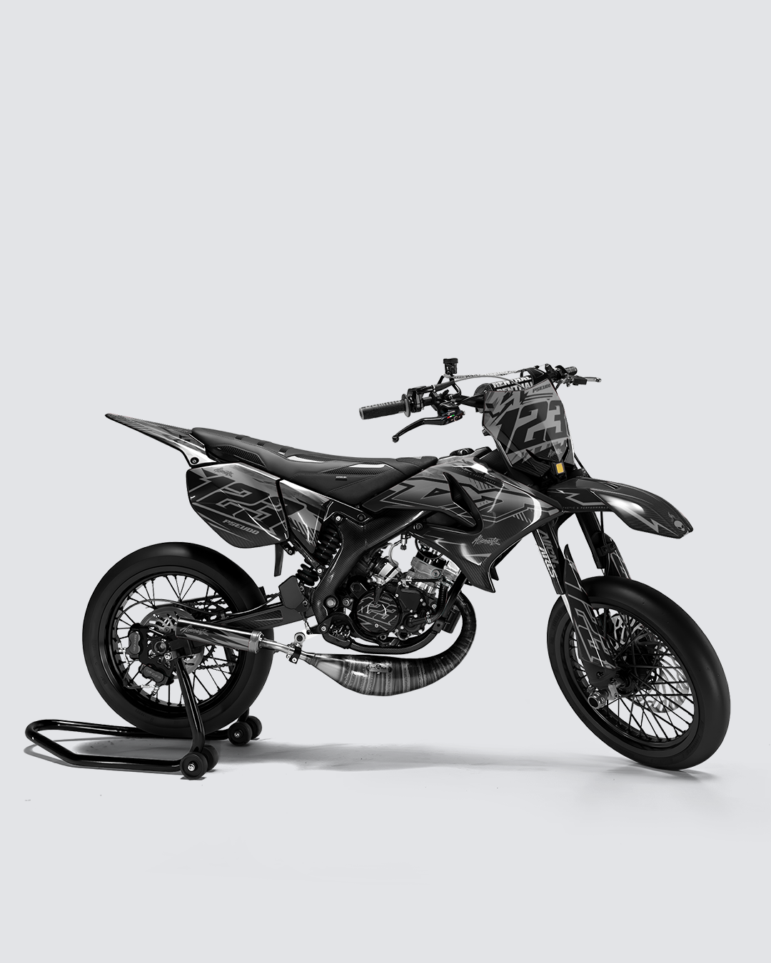 REAPER - Kit deco YAMAHA DT 50cc - Blanc — vue de côté