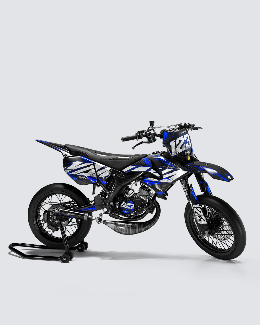 STORMX - Kit deco YAMAHA DT 50cc - Bleu — vue de côté
