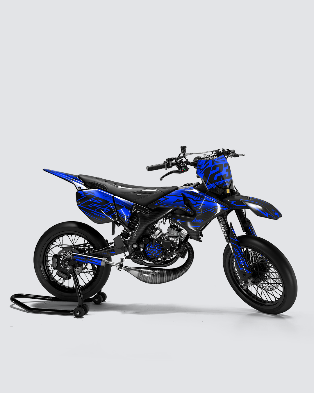 REAPER - Kit deco YAMAHA DT 50cc - Bleu — vue de côté