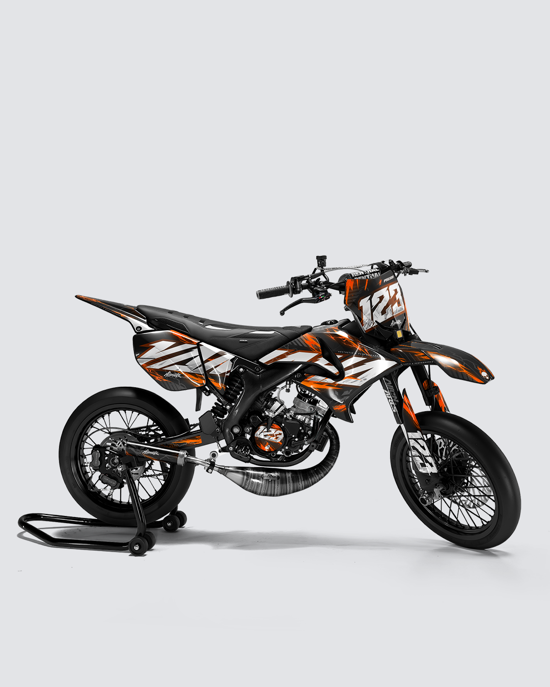 STORMX - Kit deco YAMAHA DT 50cc - Orange — vue de côté