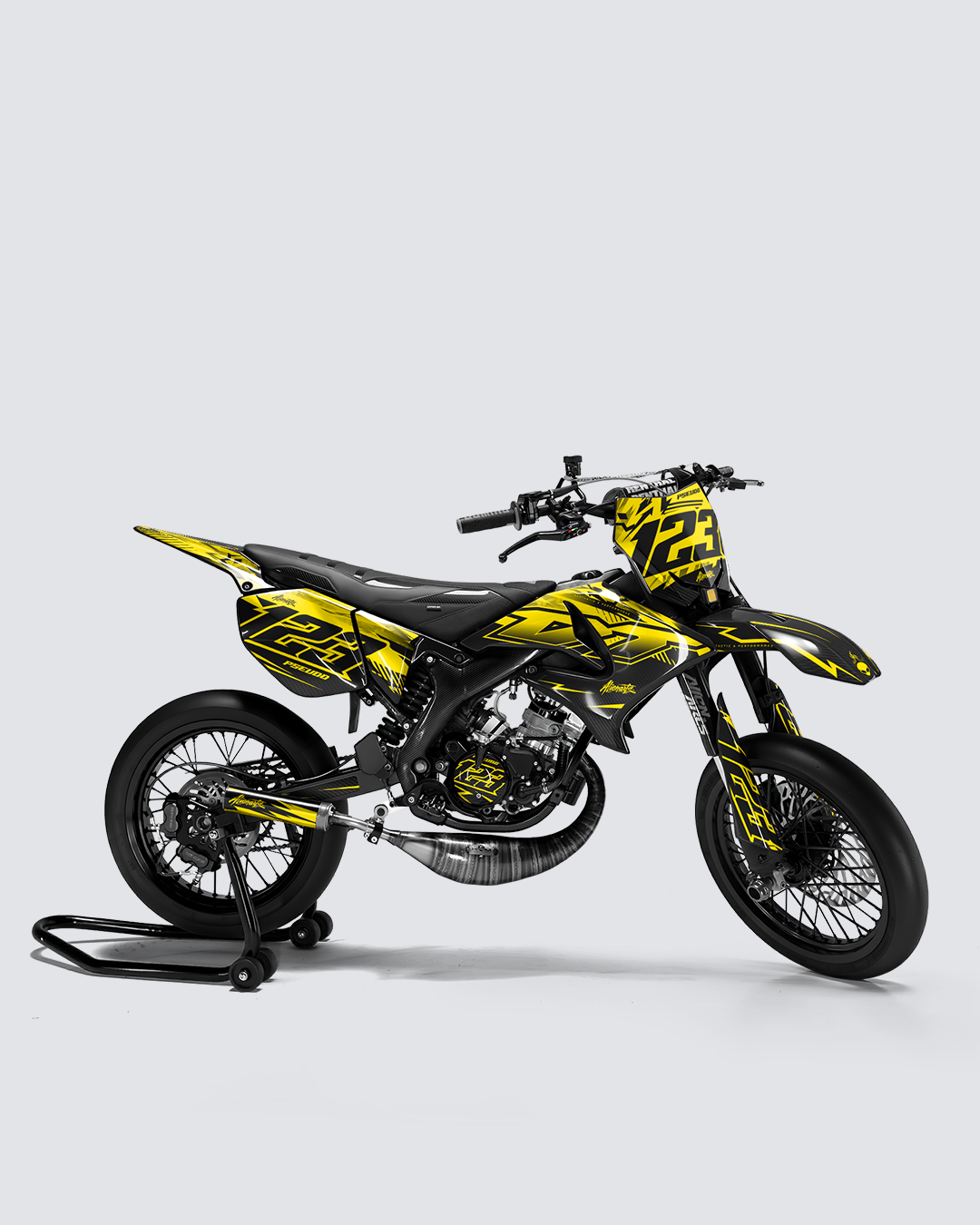 REAPER - Kit deco YAMAHA DT 50cc - Jaune — vue de côté