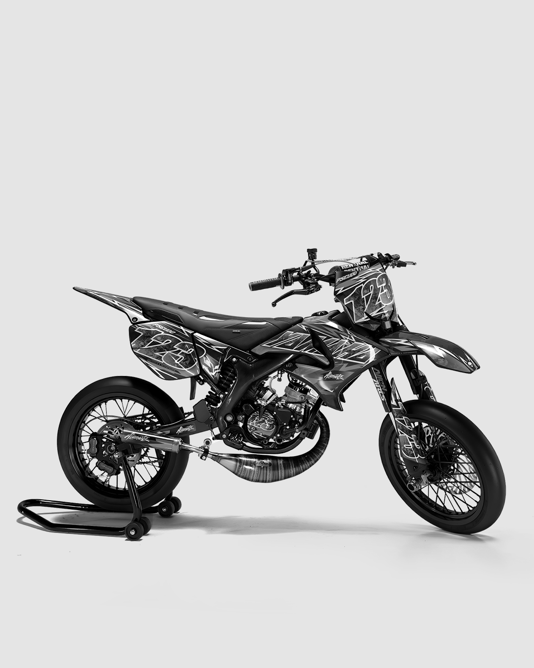 RAMPAGE - Kit deco YAMAHA DT 50cc - Blanc — vue de côté