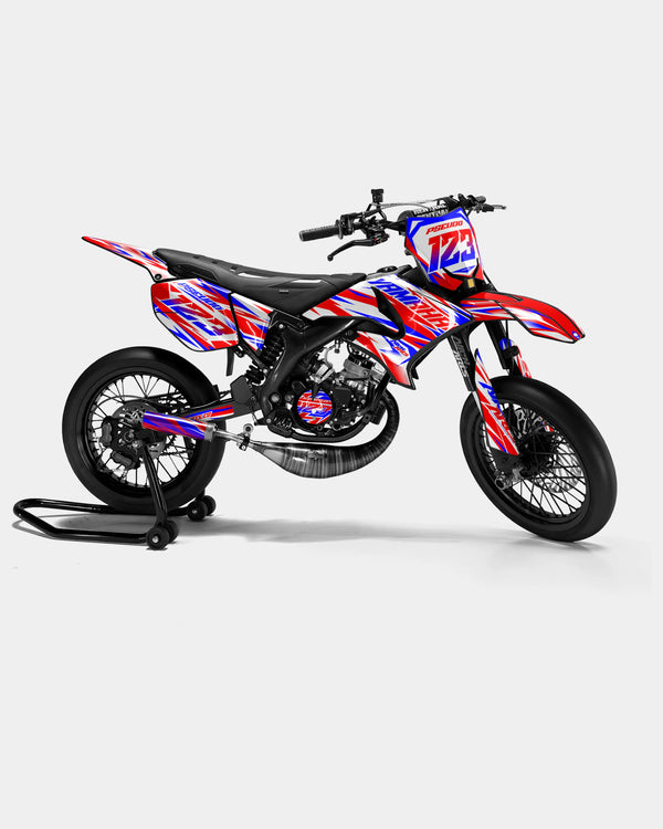 FABLE - Kit deco YAMAHA DT 50cc - Rouge Bleu
