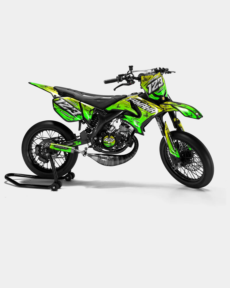 PAVO - Kit deco YAMAHA DT 50cc - Jaune Vert