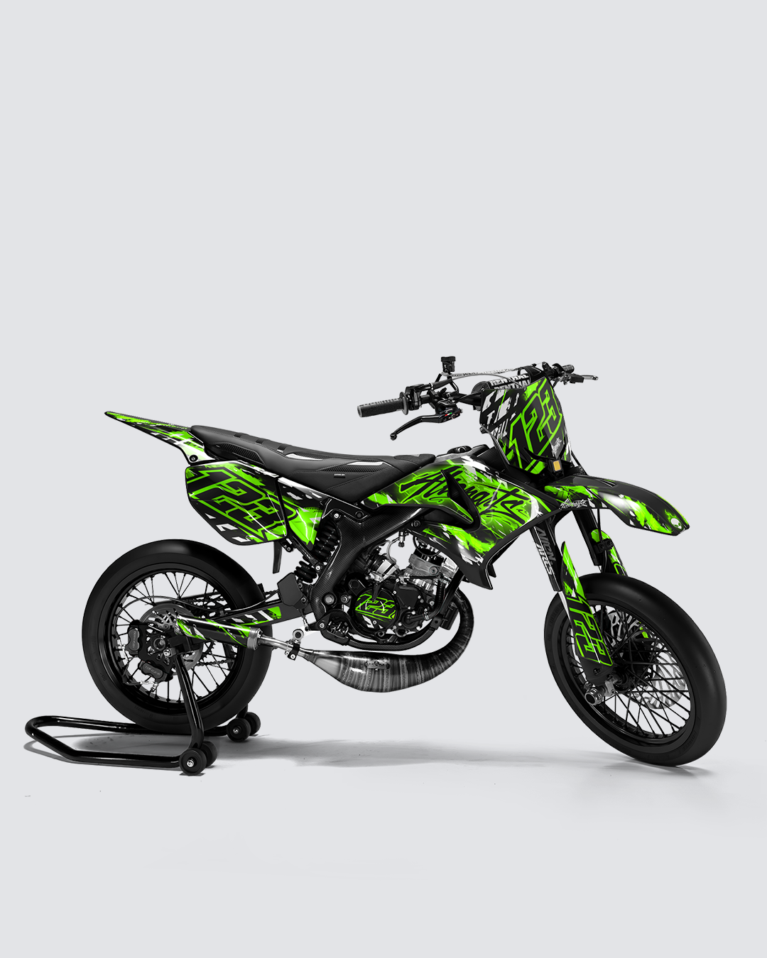 ROGUE - Kit deco YAMAHA DT 50cc - Vert — vue de côté