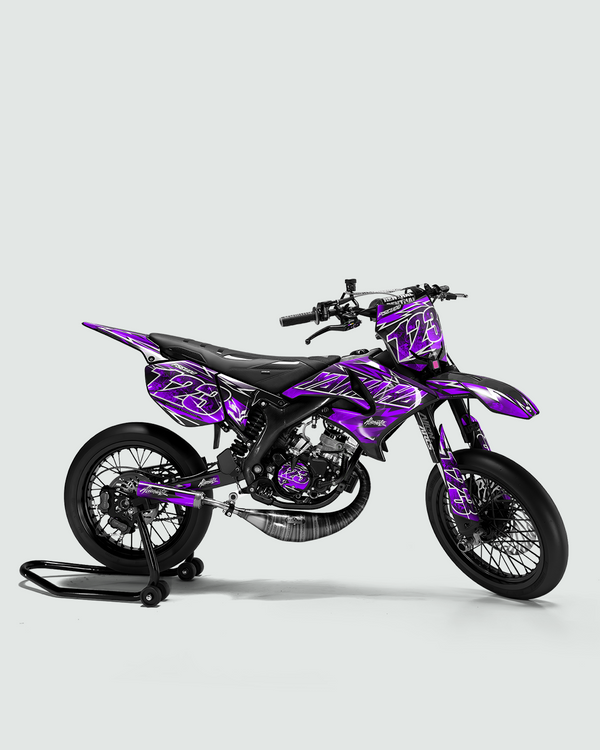 RAMPAGE - Kit deco YAMAHA DT 50cc - Violet — vue de côté