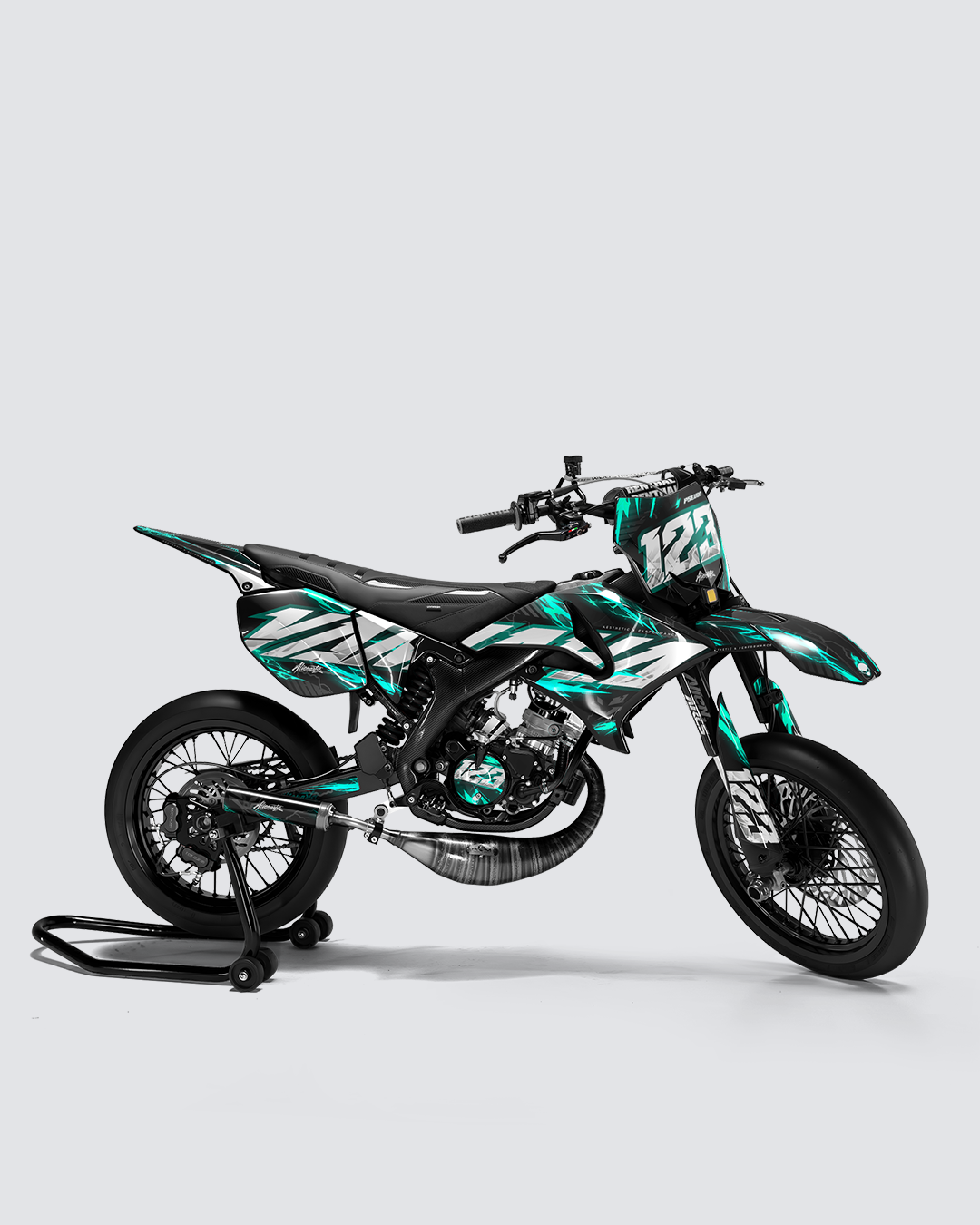STORMX - Kit deco YAMAHA DT 50cc - Turquoise — vue de côté