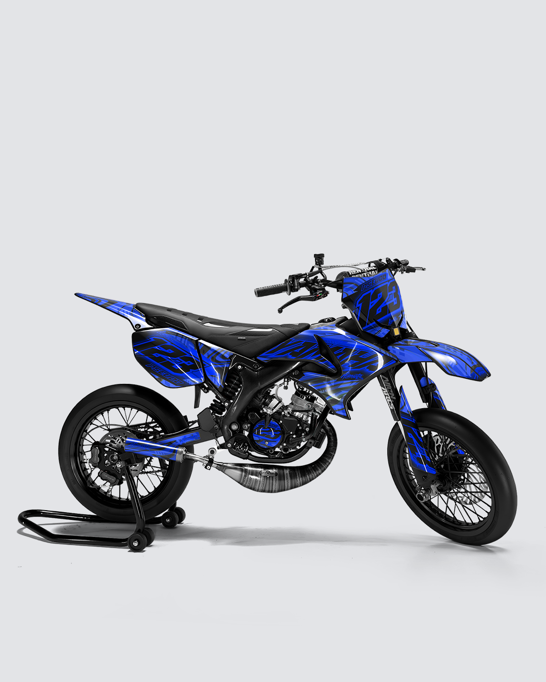 VORTEX - Kit deco YAMAHA DT 50cc - Bleu — vue de côté