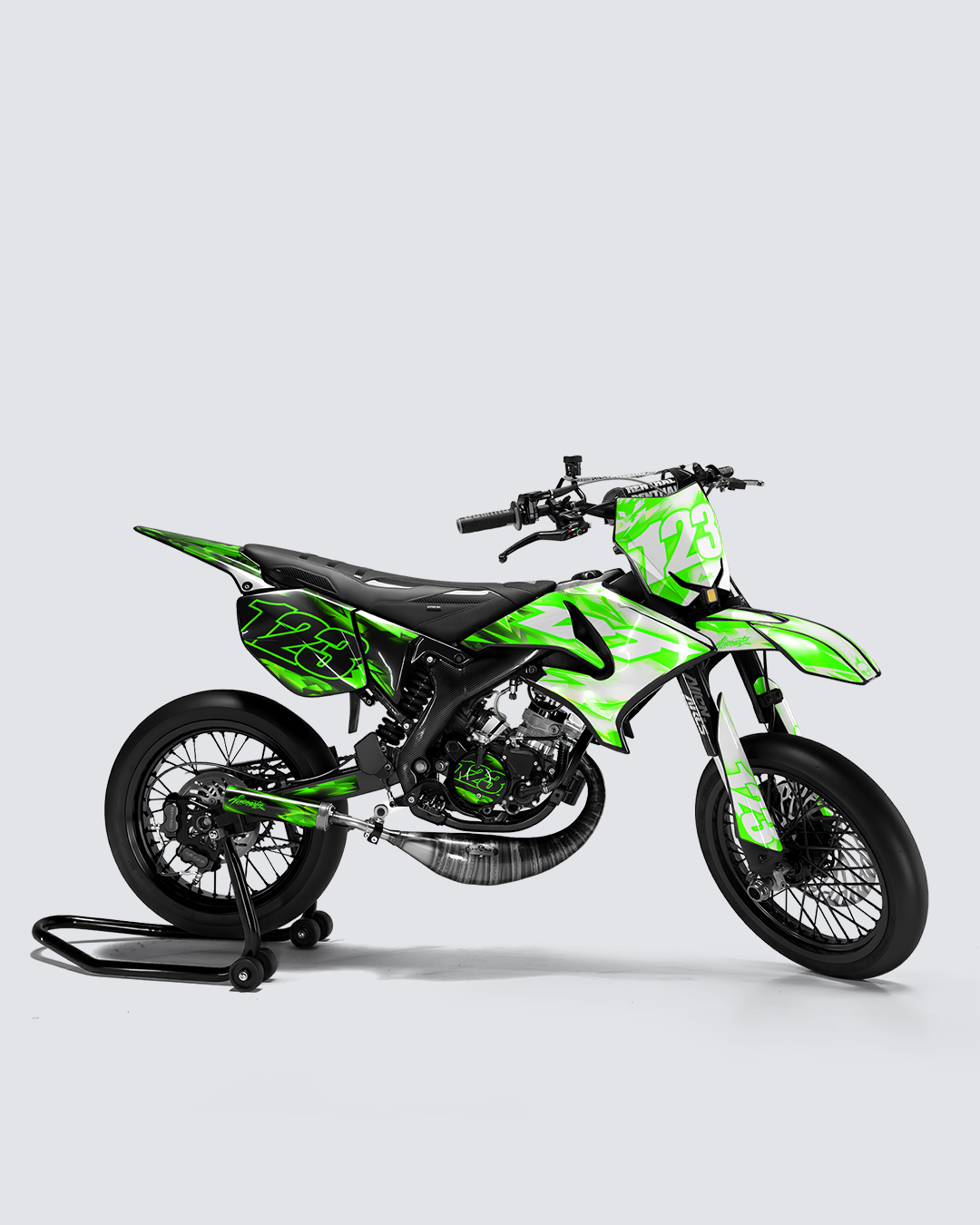 RUSH - Kit deco YAMAHA DT 50cc - Vert — vue de côté