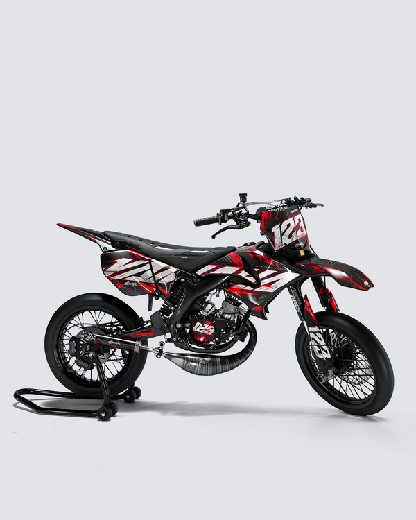 STORMX - Kit deco YAMAHA DT 50cc - Rouge — vue de côté