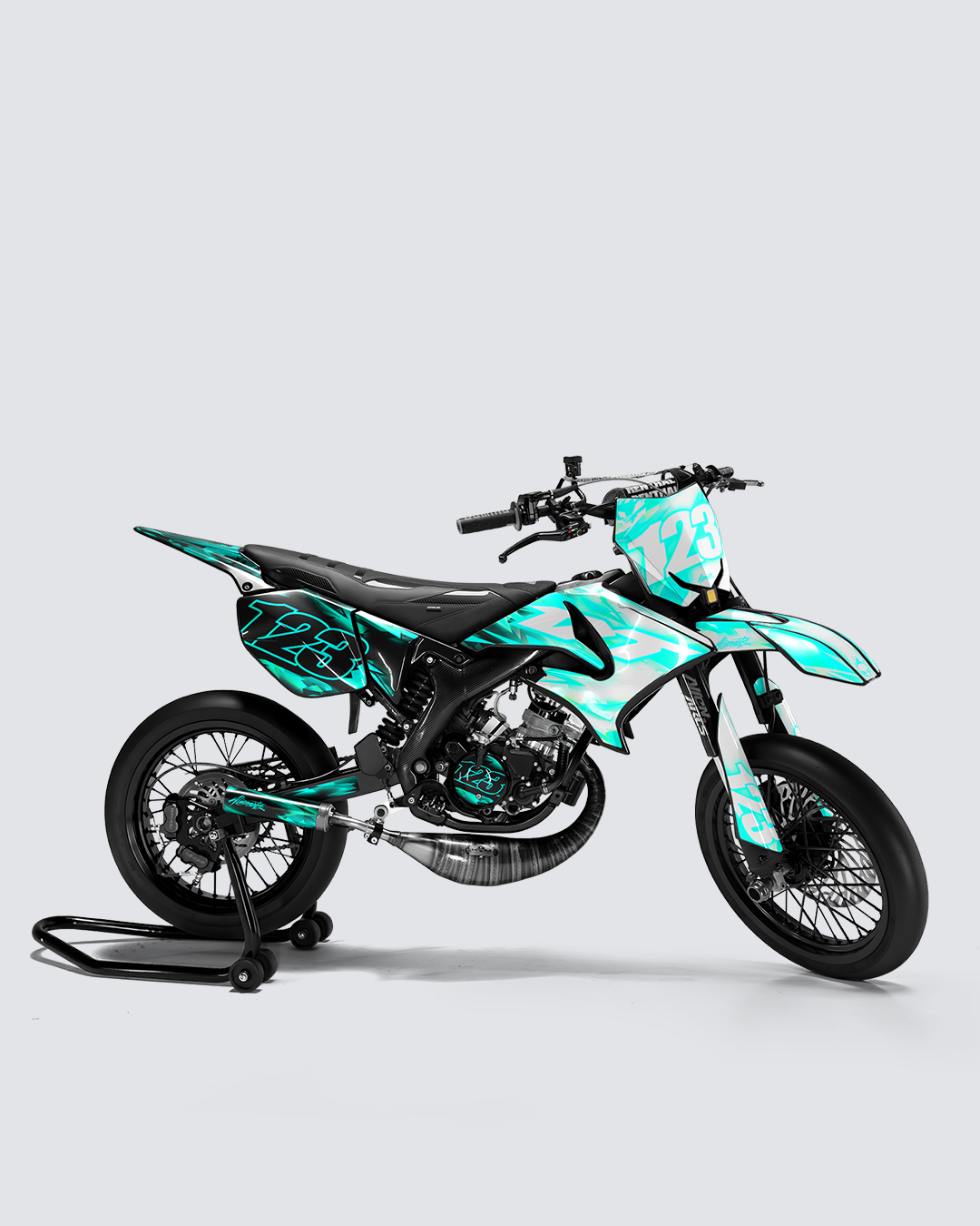RUSH - Kit deco YAMAHA DT 50cc - Turquoise — vue de côté
