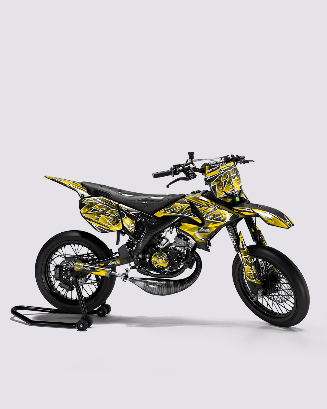 RAMPAGE - Kit deco YAMAHA DT 50cc - Jaune — vue de côté