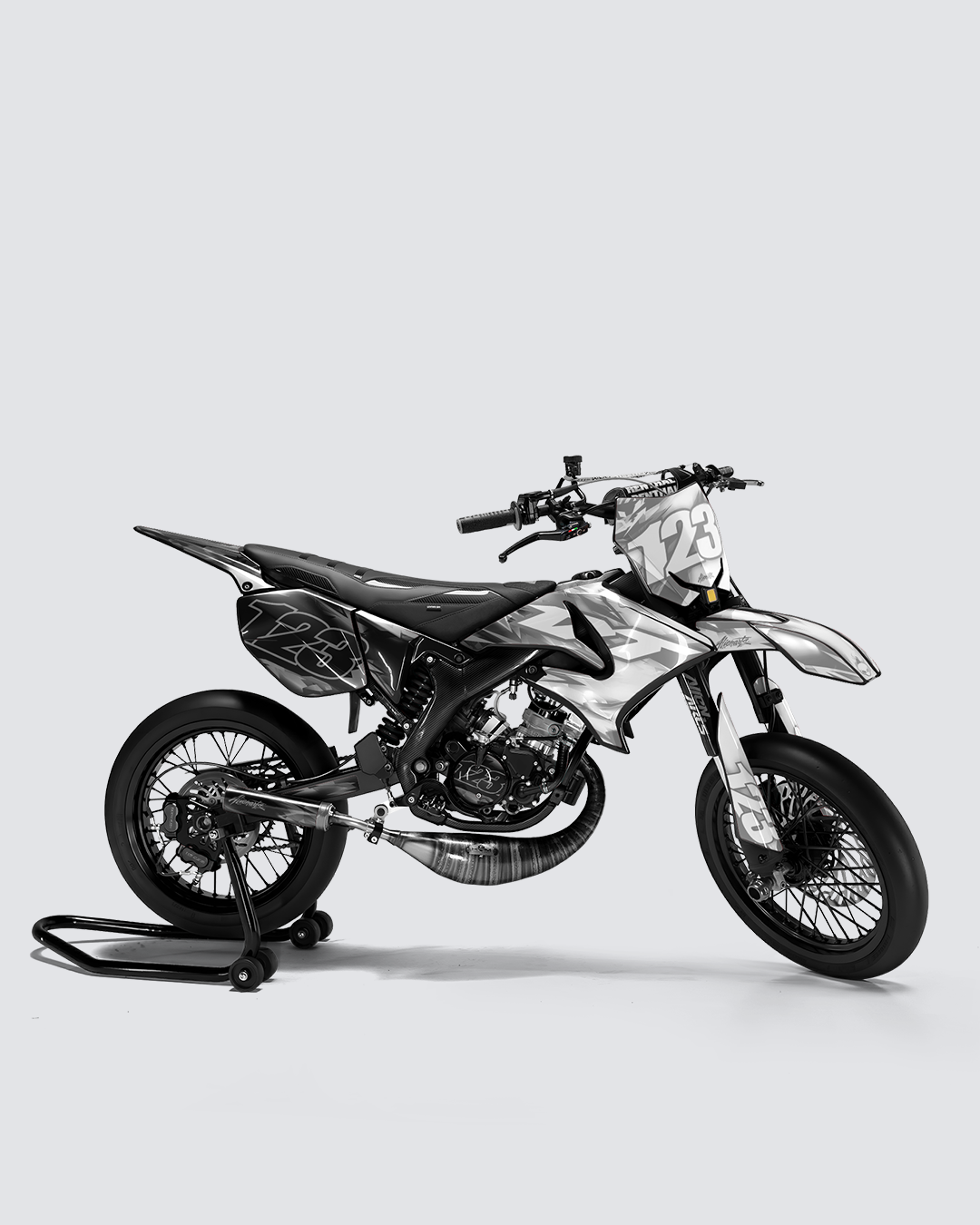 RUSH - Kit deco YAMAHA DT 50cc - Blanc — vue de côté