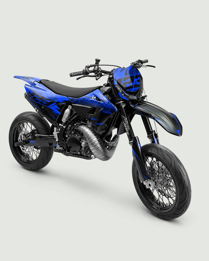 CARBX - Kit Déco Supermotard Semi-Personnalisable - Bleu