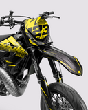 CARBX – Teilweise individualisierbares Supermotard-Dekor-Set – Gelb