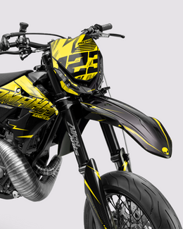 CARBX - Kit Déco Supermotard Semi-Personnalisable - Jaune — vue 2