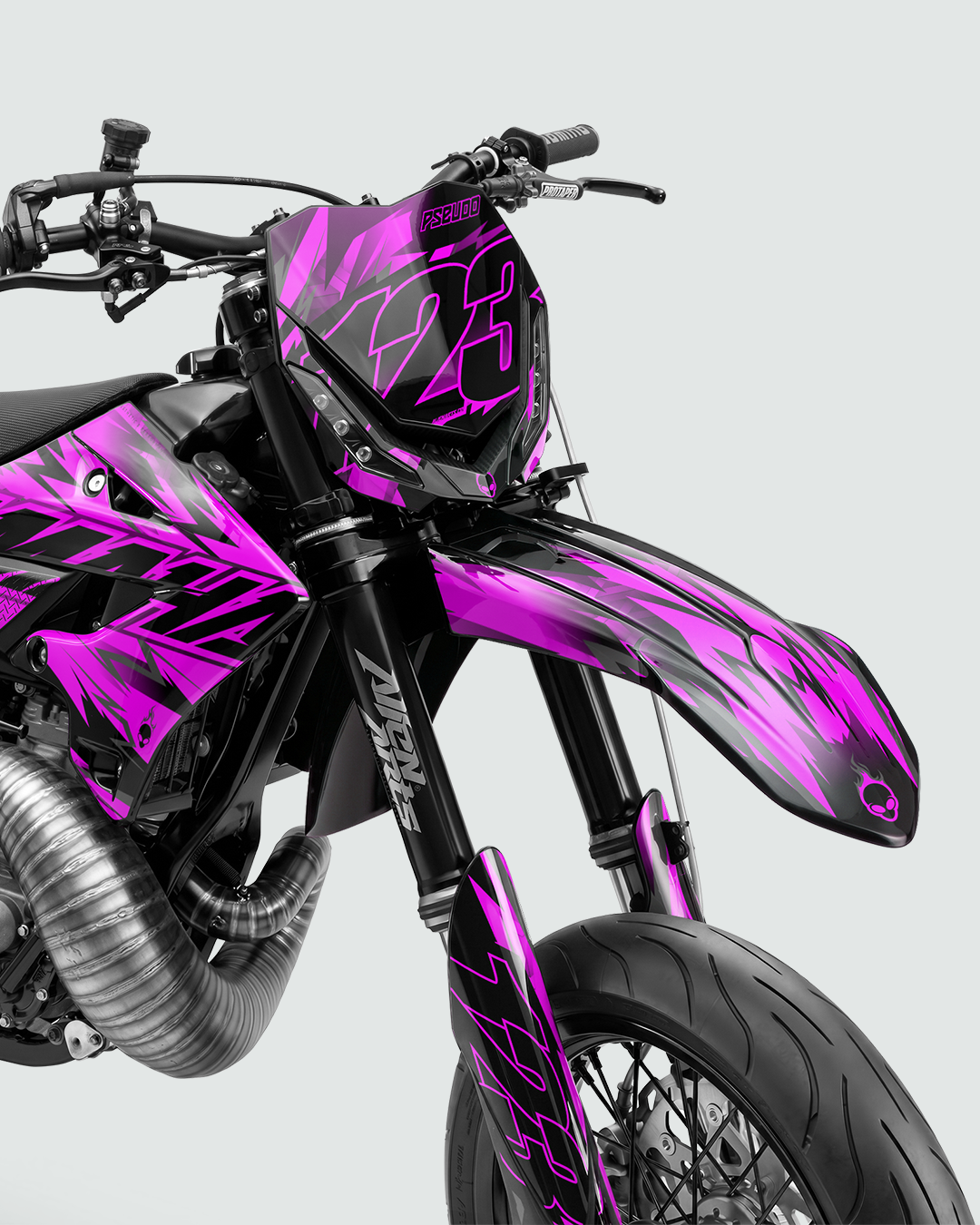 PULSAR - Kit Déco Supermotard Semi-Personnalisable - Rose
