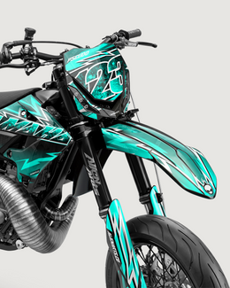 XONIX - Kit Déco Supermotard Semi-Personnalisable - Turquoise — vue 2