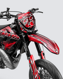 XONIX - Kit Déco Supermotard Semi-Personnalisable - Rouge