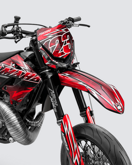 XONIX - Kit Déco Supermotard Semi-Personnalisable - Rouge — vue 2