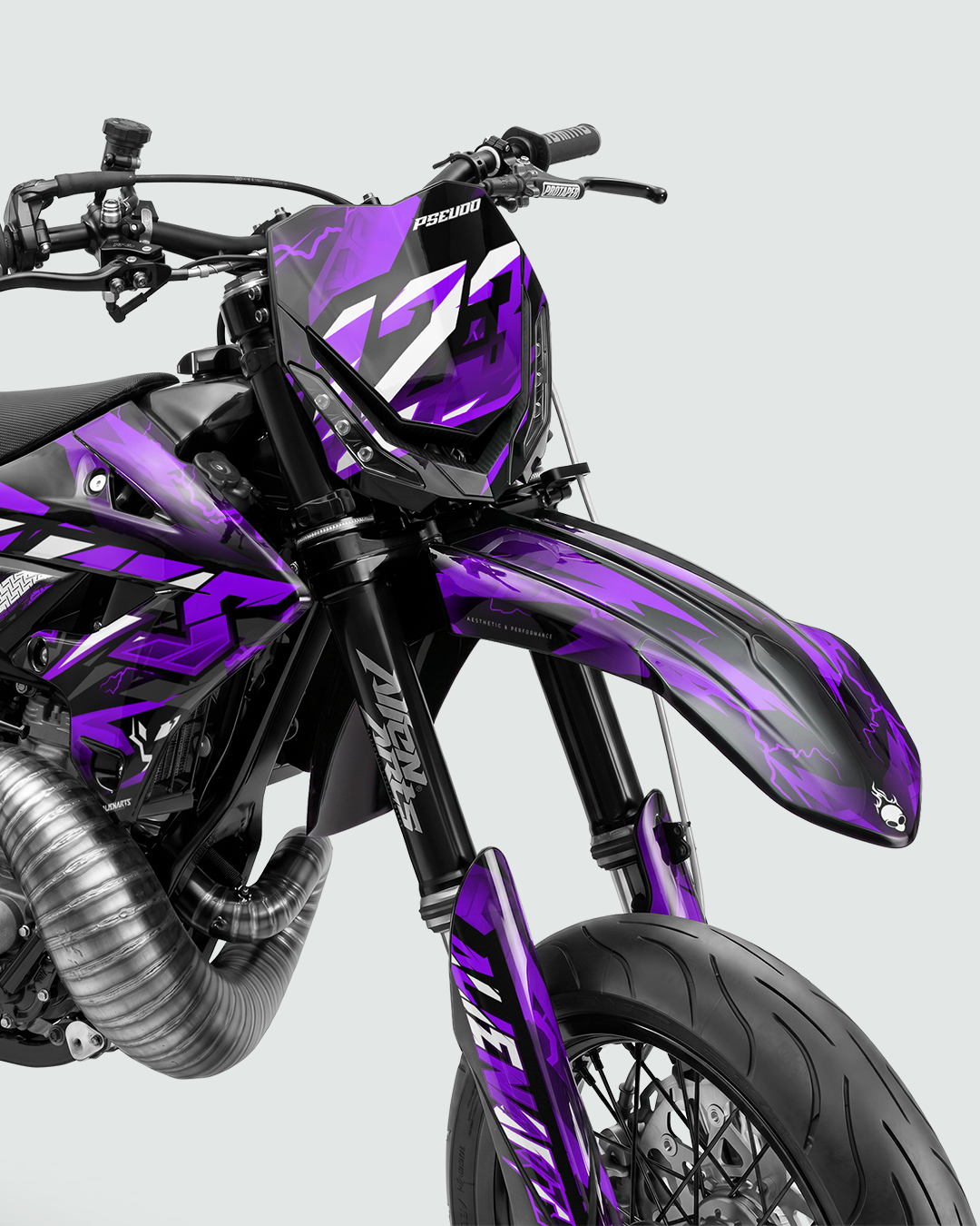 KINETIC - Kit Déco Supermotard Semi-Personnalisable - Violet