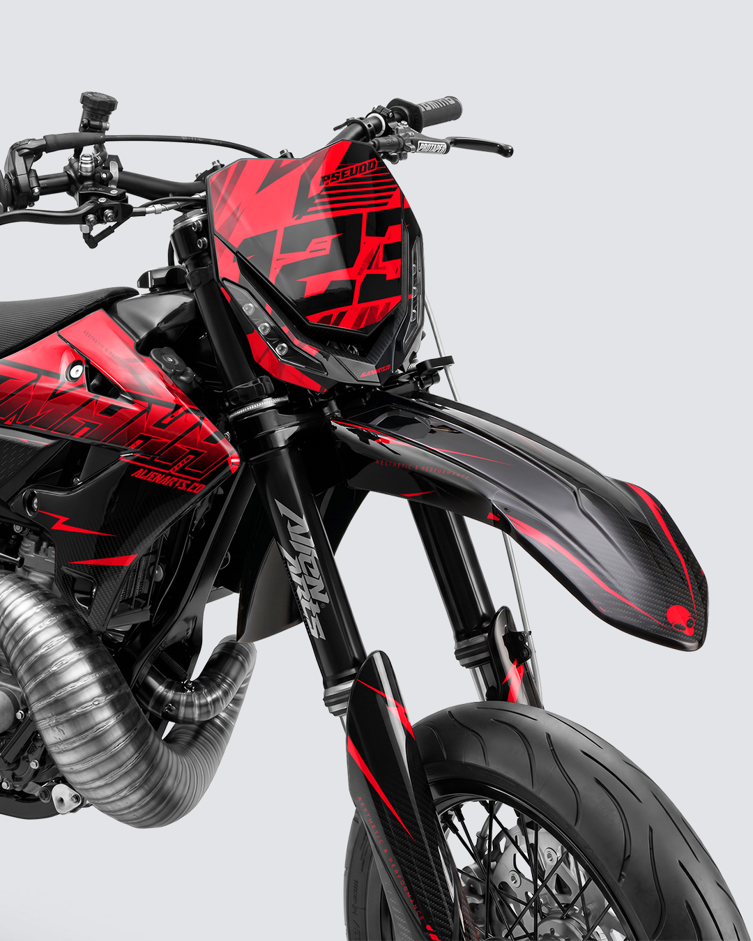 CARBX - Kit Déco Supermotard Semi-Personnalisable - Rouge