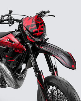 CARBX - Kit Déco Supermotard Semi-Personnalisable - Rouge — vue 2
