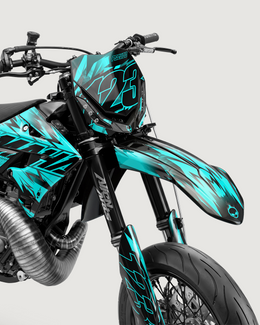 PULSAR - Kit Déco Supermotard Semi-Personnalisable - Turquoise — vue 2