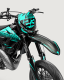 CARBX – Teilweise individualisierbares Supermotard-Dekor-Set – Türkis