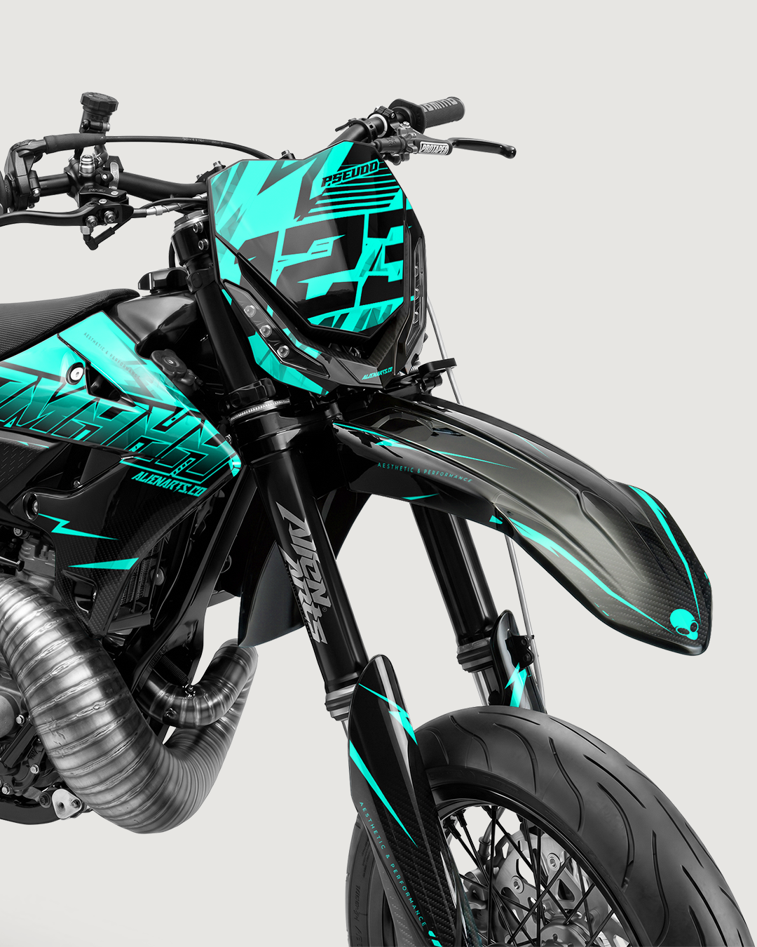 CARBX - Kit Déco Supermotard Semi-Personnalisable - Turquoise