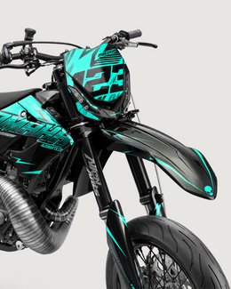CARBX - Kit Déco Supermotard Semi-Personnalisable - Turquoise — vue 2