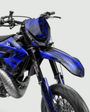 PULSAR – Teilweise individualisierbares Supermoto-Dekor-Set – Blau