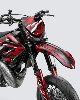 KINETIC - Kit Déco Supermotard Semi-Personnalisable - Rouge — vue 2