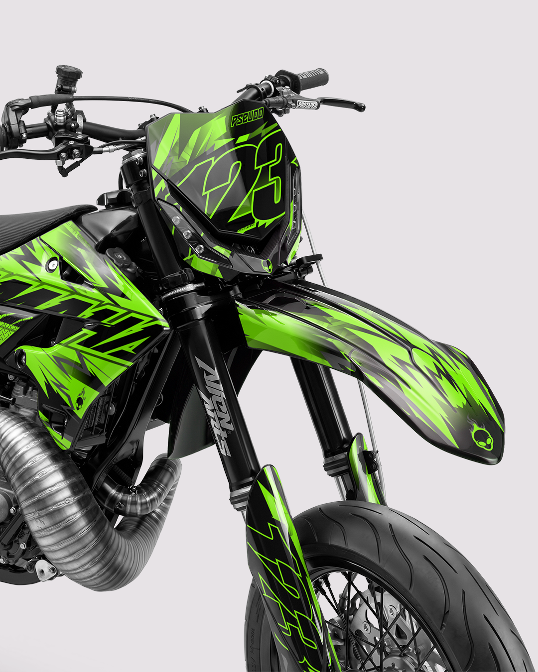 PULSAR - Kit Déco Supermotard Semi-Personnalisable - Vert